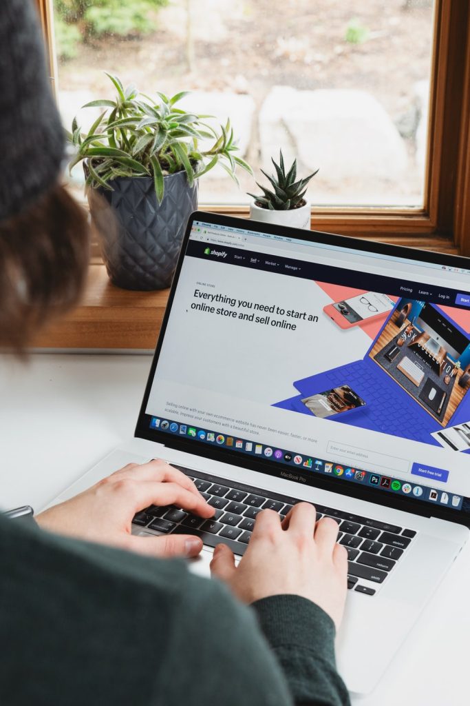 a person making an e-commerce website