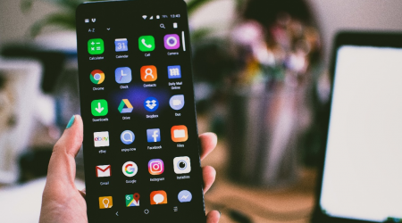 A person holding a smartphone
