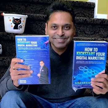 Makarand - holding his #1 Best Selling Book