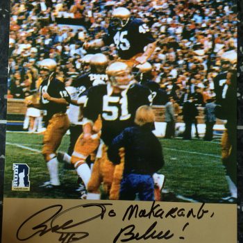 Rudy's Signed Copy of Famous Notre Dame Football Moment